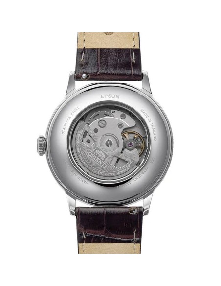 reloj automático hombre Orient Bambino Arabic Dial "Oasis Teal" RA-AC0035E 40.5m correa de cuero cal. F6724